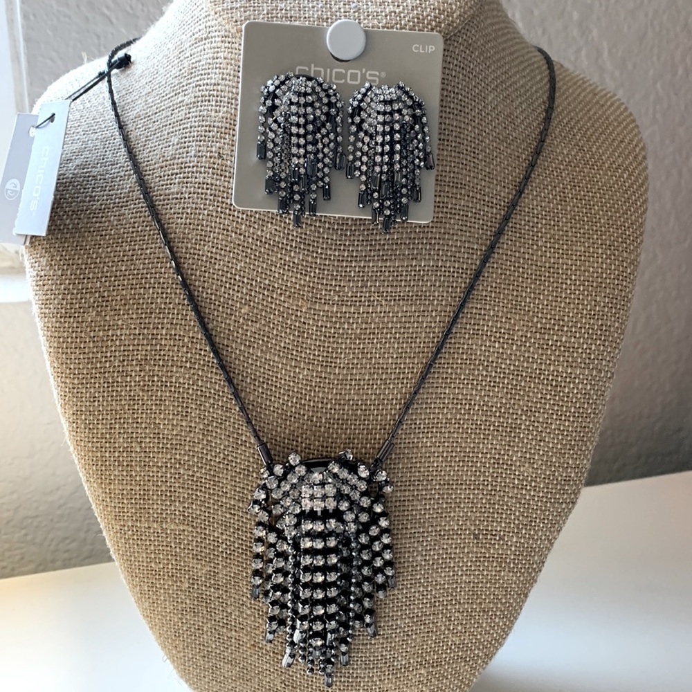 Chicos ‘Crystal’ Convertible Pendant and Earrings